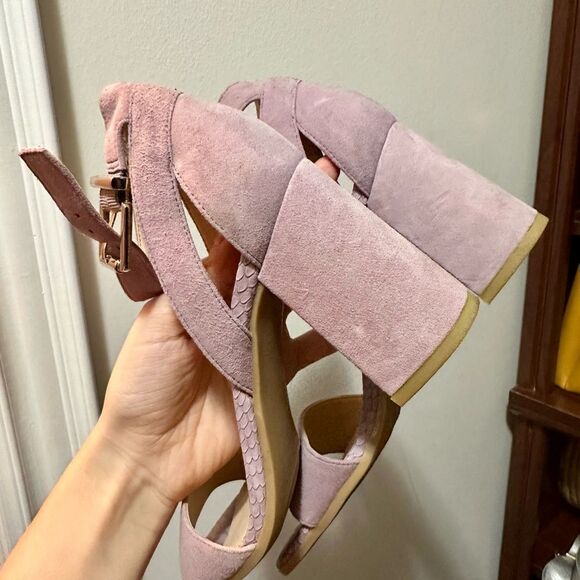 Purple Lilac Lavender Franco Sarto Block Sandals - Heel - Picture 5 of 6